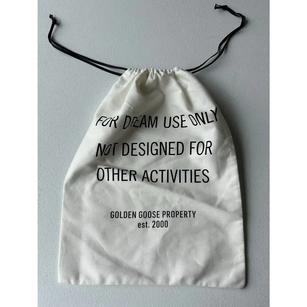 New! Golden Goose Dust Bag Cream Made in Italy Shoe Drawstring Storage Bag